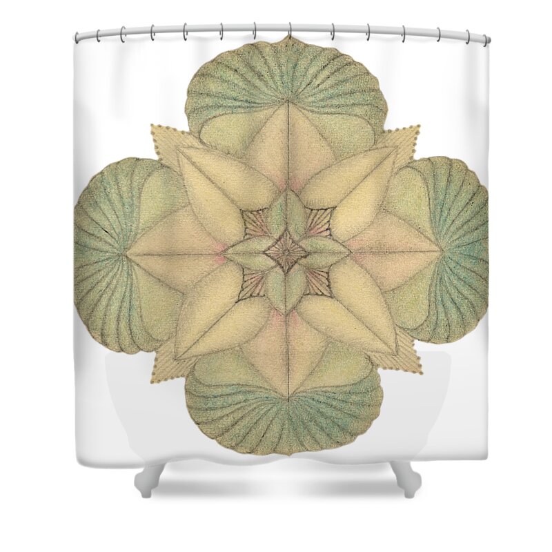 J Alexander Shower Curtain featuring the drawing Ouroboros ja112 by Dar Freeland