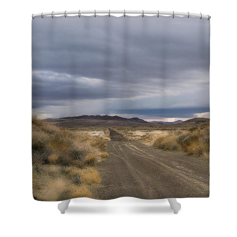 Fallon Shower Curtain featuring the photograph Out in the Salt Flats by Karen W Meyer