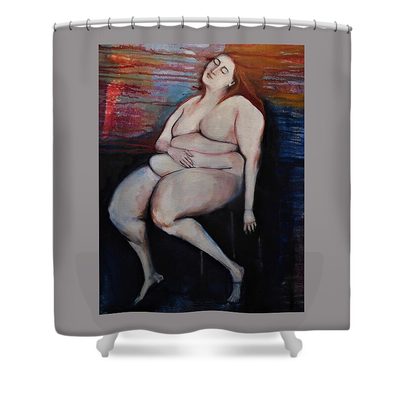 Woman Shower Curtain featuring the painting Out of Body by Irena Mohr
