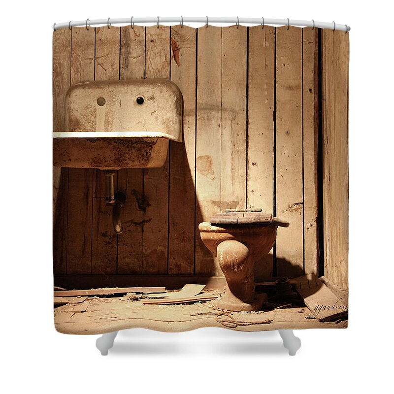 Old Shower Curtain featuring the photograph Out of Order by Gary Gunderson