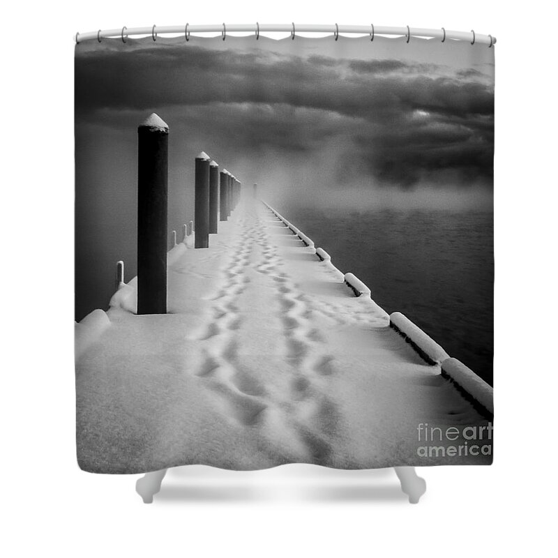 Out To The End Shower Curtain featuring the photograph Out To The End by Mitch Shindelbower