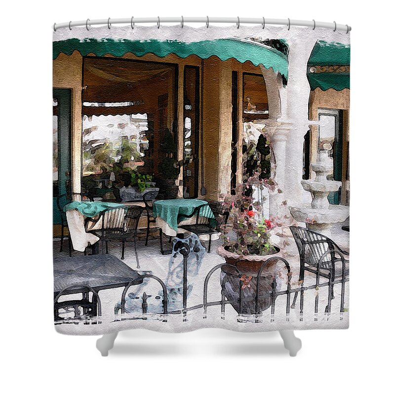 Outdoor Shower Curtain featuring the photograph Outdoor Cafe by Michele A Loftus
