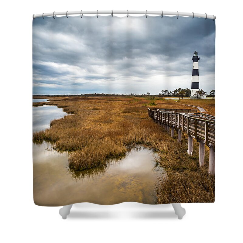 North Carolina Shower Curtain featuring the photograph Outer Banks North Carolina Bodie Island Lighthouse Landscape NC by Dave Allen