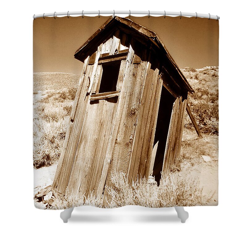 Fine Art Photography Shower Curtain featuring the photograph Outhouse at Bodie by David Lee Thompson