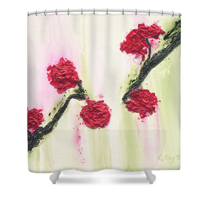 Roses Shower Curtain featuring the painting S R R Seeks Same by Kathryn Riley Parker