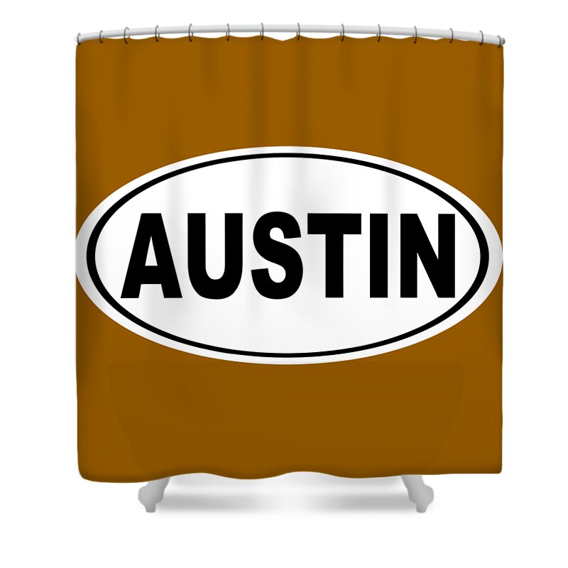 Austin Shower Curtain featuring the photograph Oval Austin Texas Home Pride by Keith Webber Jr