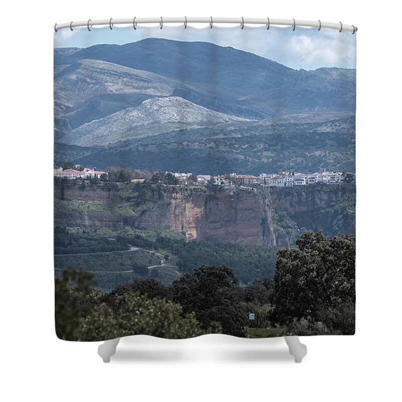 Sierra Shower Curtain featuring the photograph Overlooking Ronda, Andalucia Spain by Perry Rodriguez