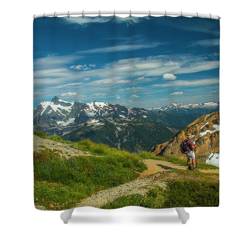 Mount Baker Shower Curtain featuring the photograph Overlooking Shuksan by Doug Scrima