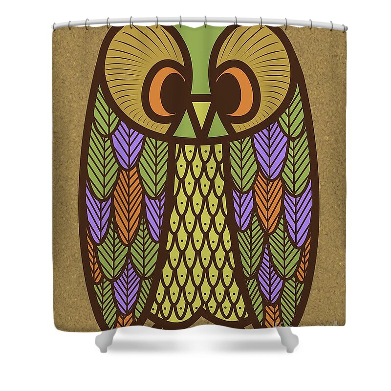 Owl Shower Curtain featuring the digital art Owl 2 by Donna Mibus