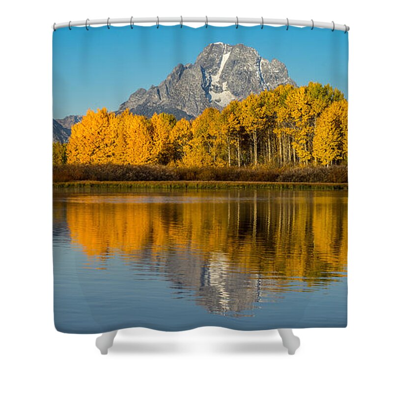 Autumn Shower Curtain featuring the photograph Oxbow Bend, Teton National Park by Jerry Fornarotto