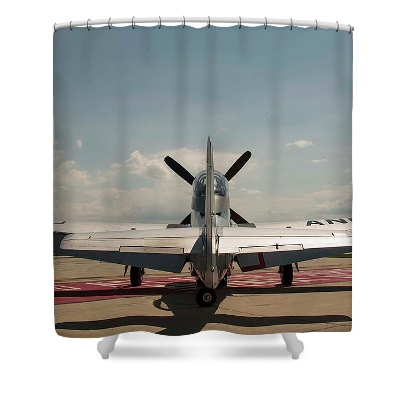 Mustang Shower Curtain featuring the photograph P-51 Mustang by David Bearden