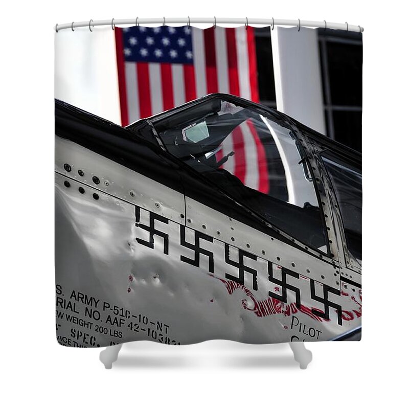 P 51 Mustang Shower Curtain featuring the photograph P 51 Mustang by David Lee Thompson