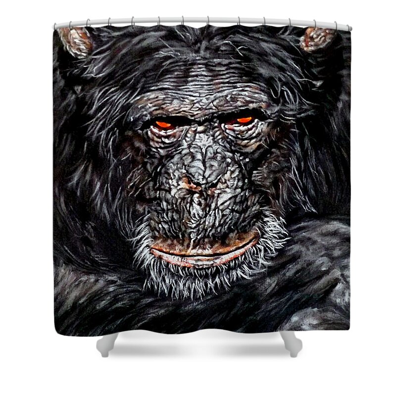 Animal Shower Curtain featuring the painting Pablo by Linda Becker