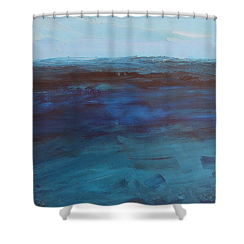 Ocean Shower Curtain featuring the painting Pacific Blue by Norma Duch