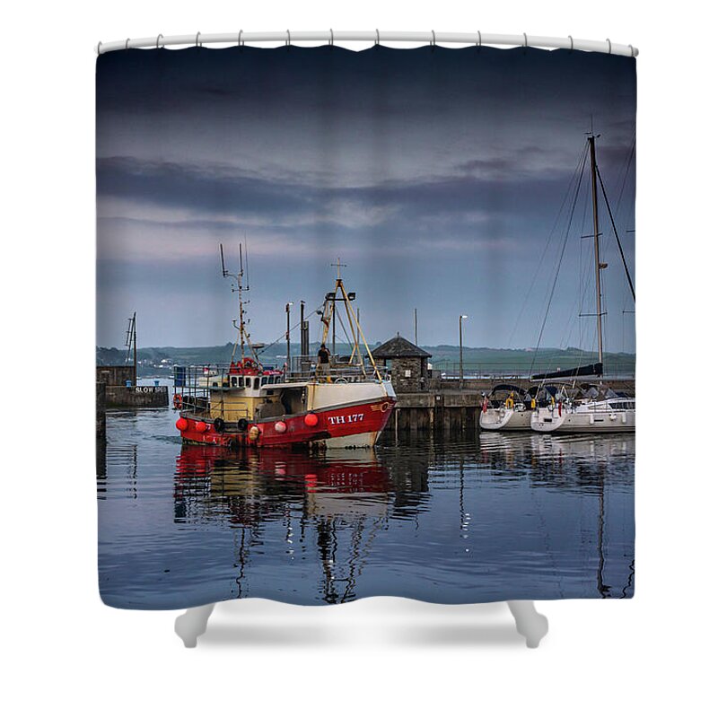Padstow Shower Curtain featuring the photograph Padstow Boats by Framing Places