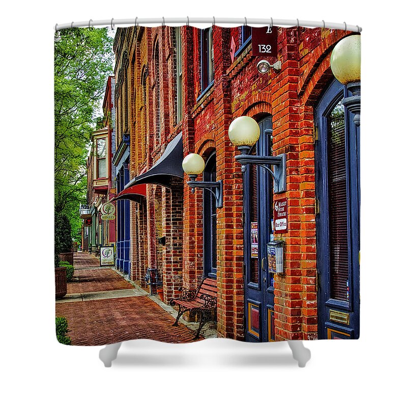 Paducah Shower Curtain featuring the photograph Paducah Sidewalk by Diana Powell