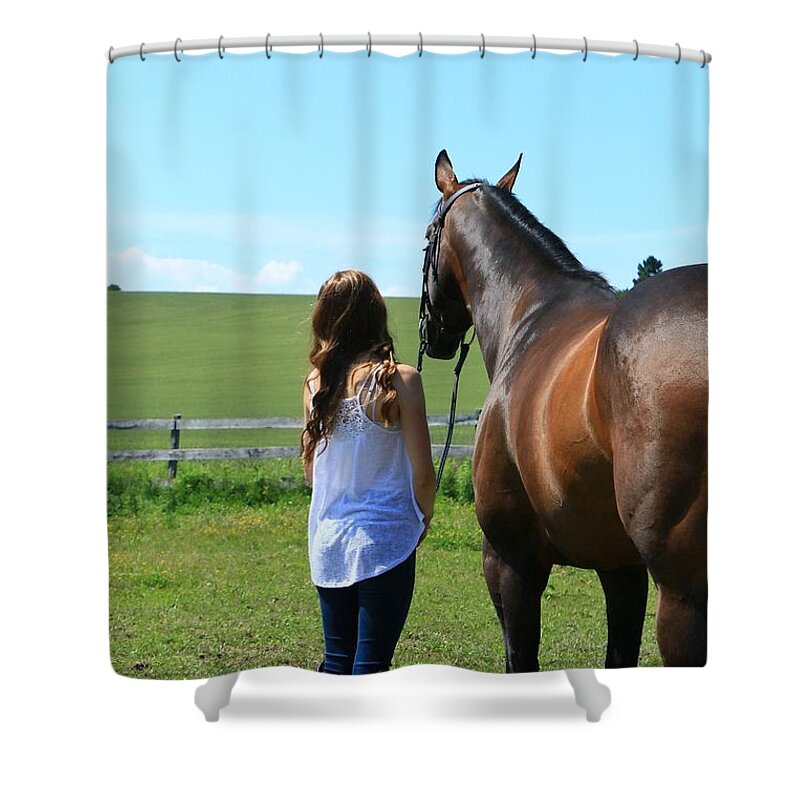  Shower Curtain featuring the photograph Paige-Lacey20 by Life With Horses