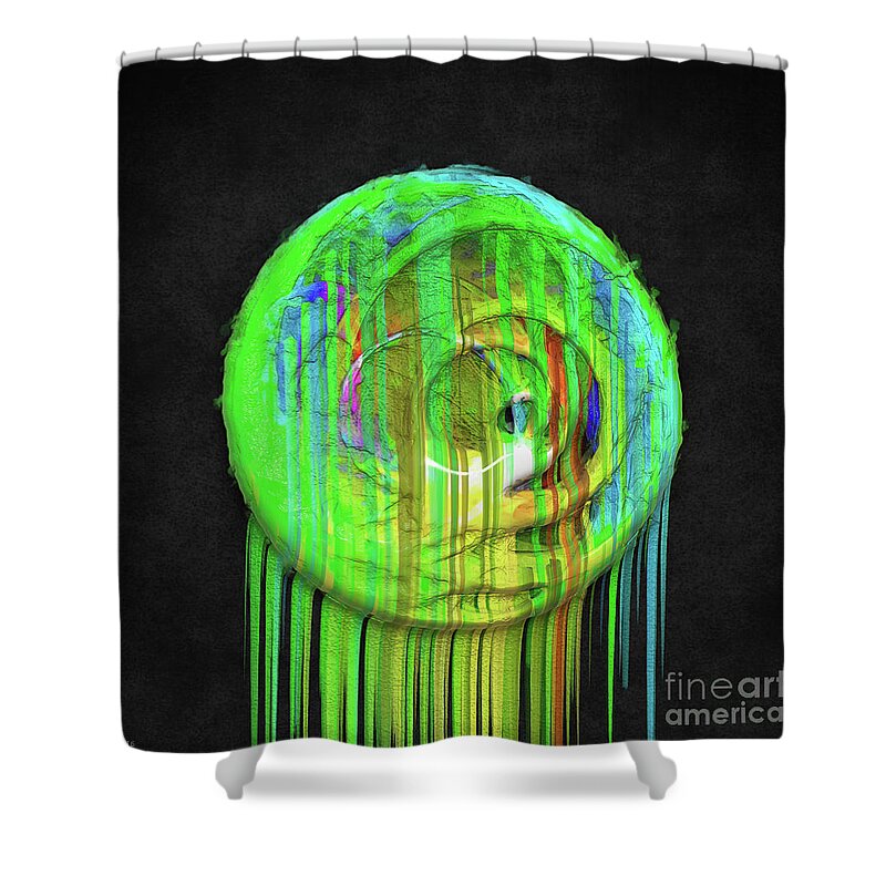 Three Dimensional Shower Curtain featuring the digital art Paint Meets Gravity by Phil Perkins