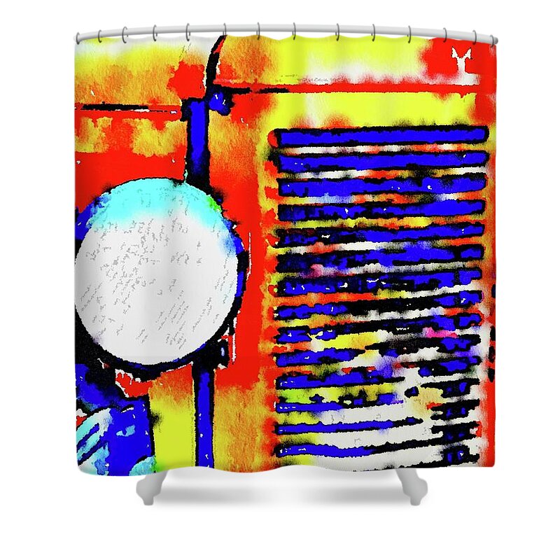 Abstract Truck Grill And Headlight Shower Curtain featuring the photograph Truck Grill abstract by Sandra Lee Scott