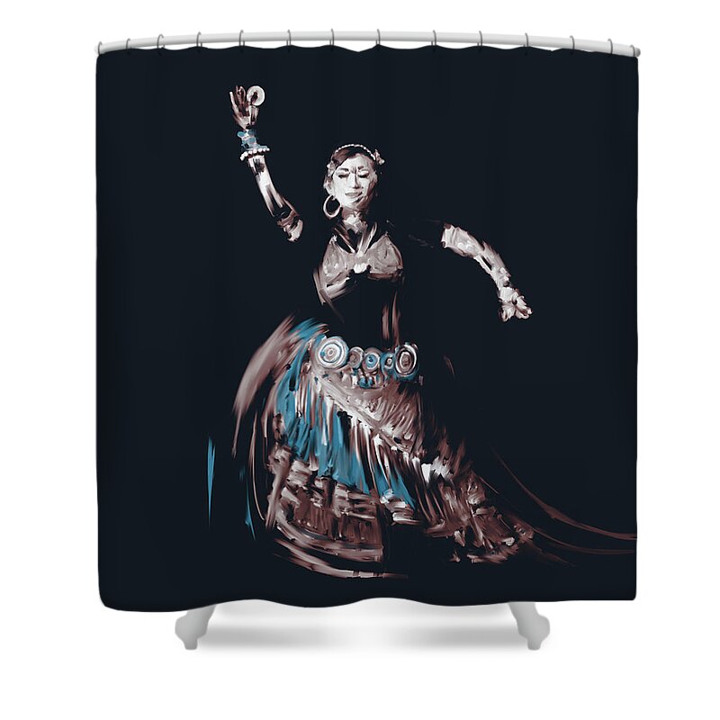 Middle East Shower Curtain featuring the painting Painting 711 2 Dancer 16 by Mawra Tahreem