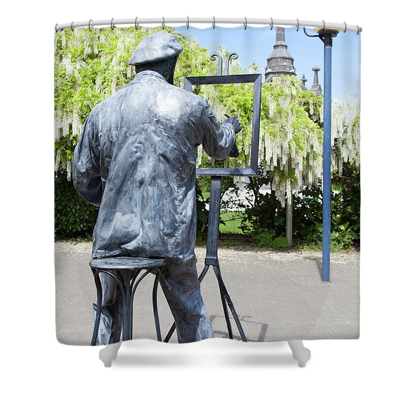 Sculpture Shower Curtain featuring the photograph Painting The Nature by Ramunas Bruzas