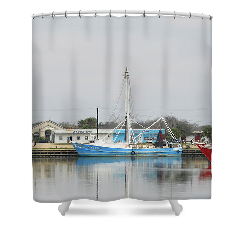 Palacios Shower Curtain featuring the photograph Palacios Harbor by Jimmie Bartlett