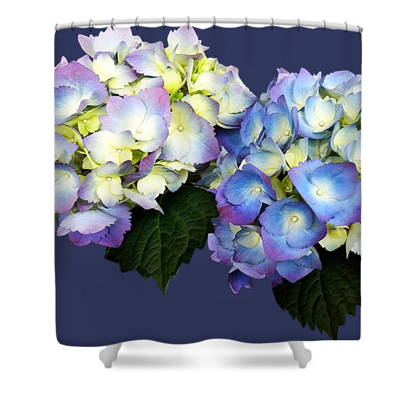 Hydrangea Shower Curtain featuring the photograph Pale Pink and Blue Hydrangea by Susan Savad