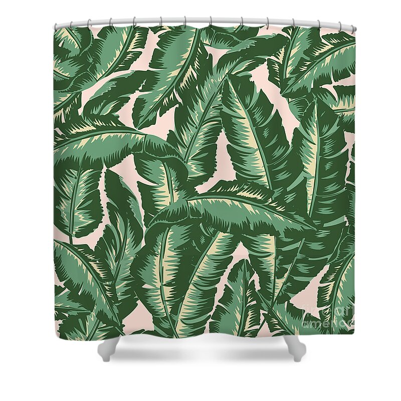 Leaves Shower Curtain featuring the digital art Palm Print by Lauren Amelia Hughes