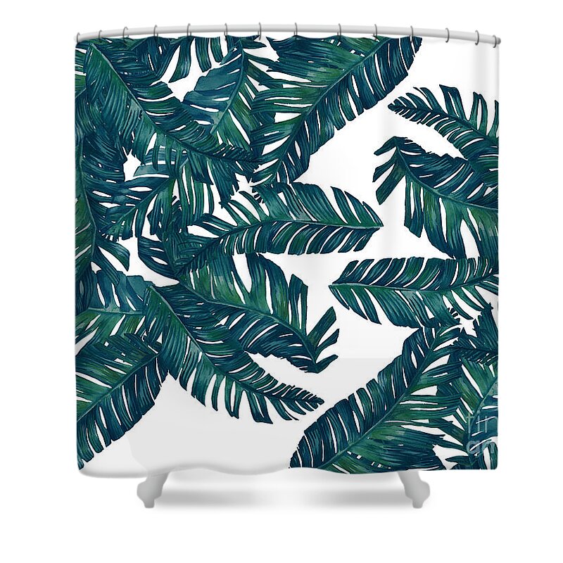 Summer Shower Curtain featuring the digital art Palm Tree 7 by Mark Ashkenazi
