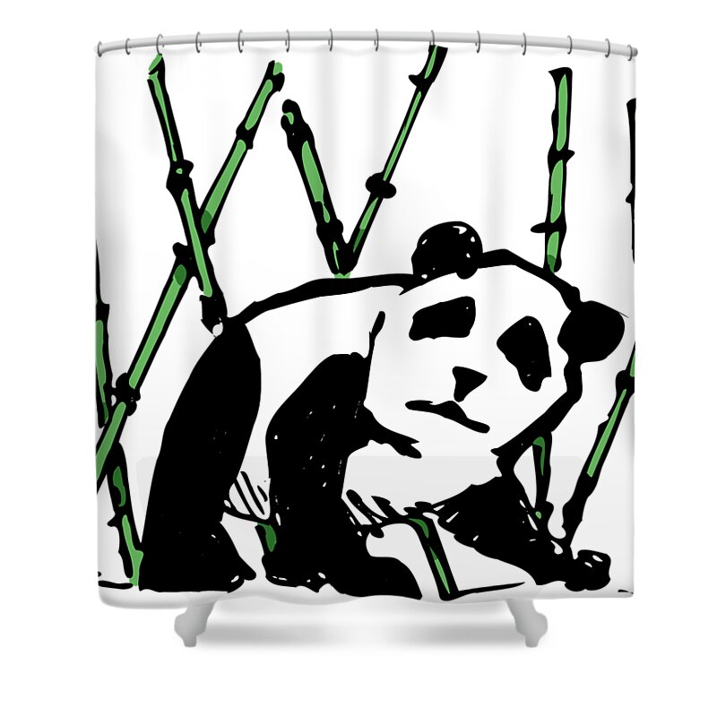 Panda Shower Curtain featuring the digital art Panda by Piotr Dulski
