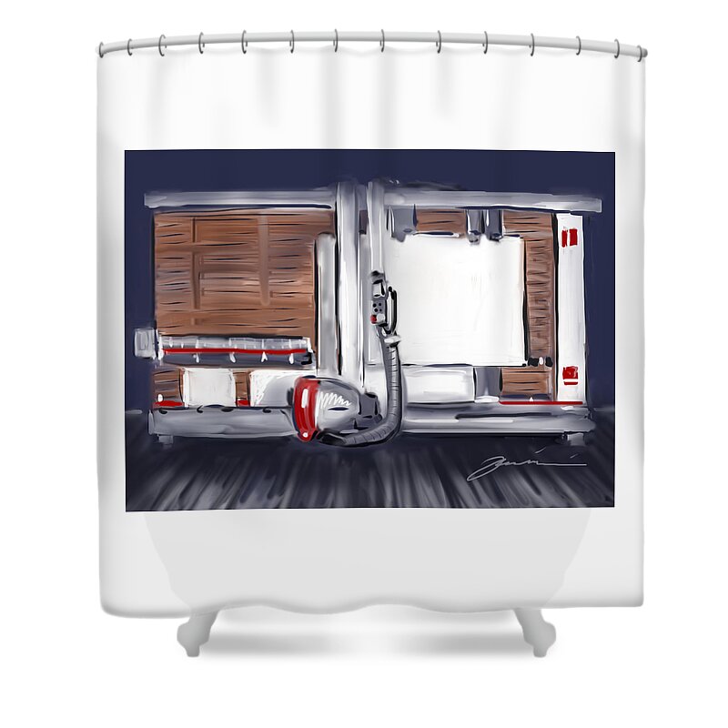 Panel Saw Shower Curtain featuring the painting Panel Saw by Jean Pacheco Ravinski