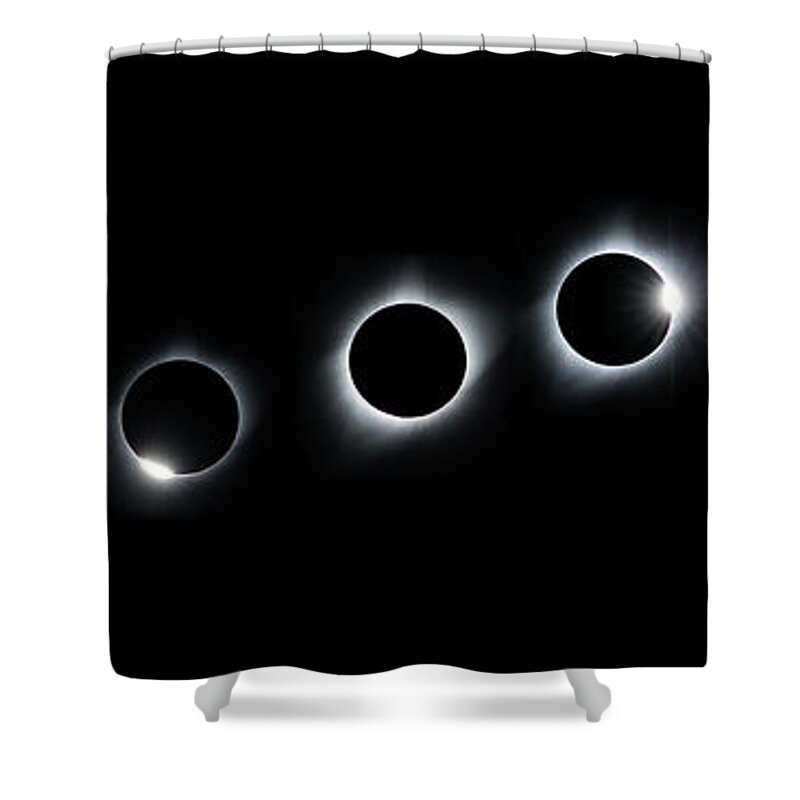 Eclipse Shower Curtain featuring the photograph Panorama of the Great American Eclipse by Tony Hake