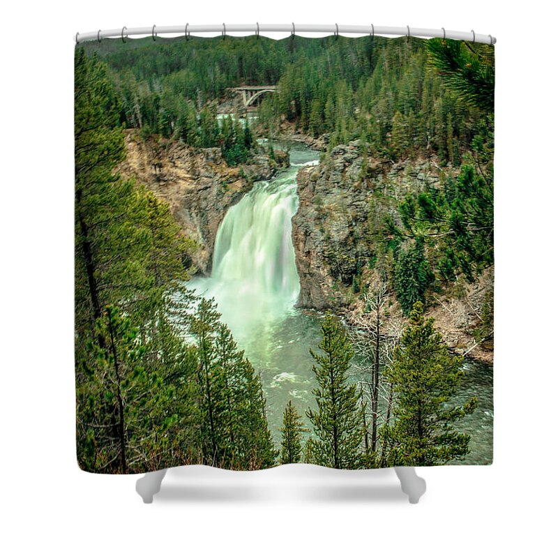 River Shower Curtain featuring the photograph Panoramic View Of Upper Falls by Robert Bales
