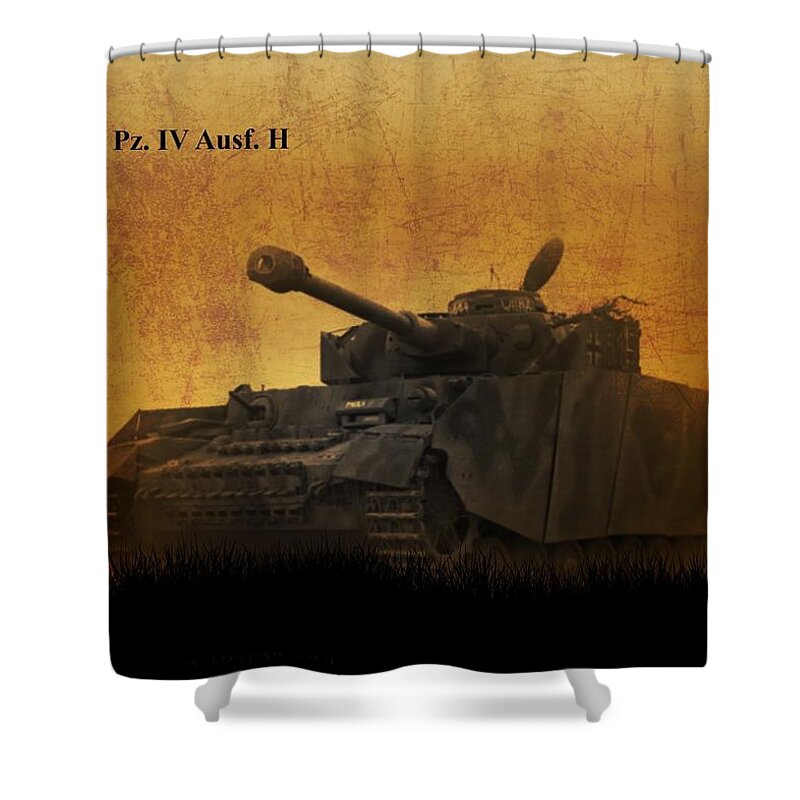 Panzer Shower Curtain featuring the digital art Panzer 4 Ausf H by John Wills