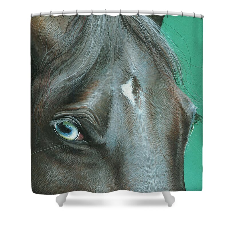 Horse Shower Curtain featuring the painting Pappy by Mike Brown