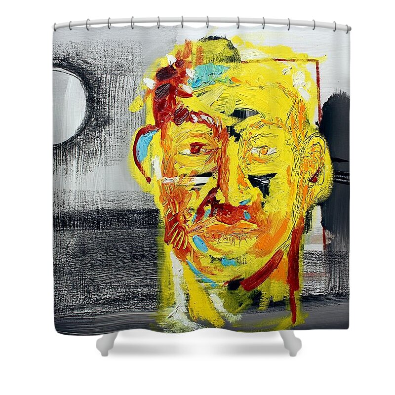 Abstract Shower Curtain featuring the mixed media Paradigm Shift by Aort Reed