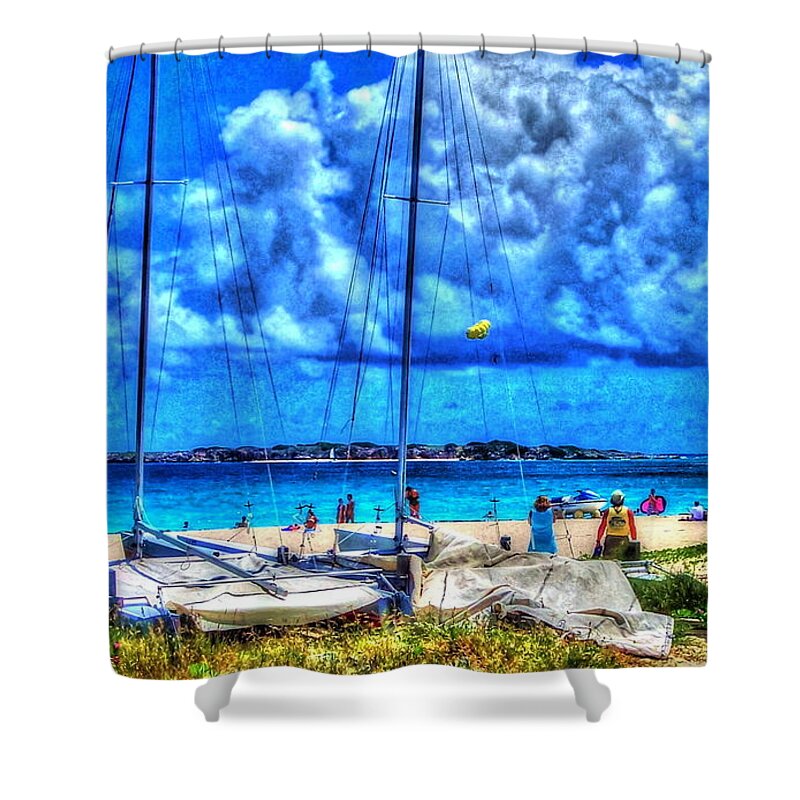 Blue Shower Curtain featuring the photograph Paradise by Debbi Granruth