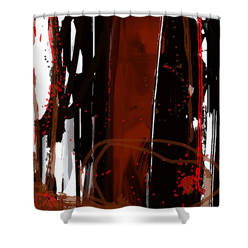 Abstract Painting Digital Art Image Vertical Lines Shower Curtain featuring the digital art Parallels - Modern Abstract Digital Art by Patricia Awapara
