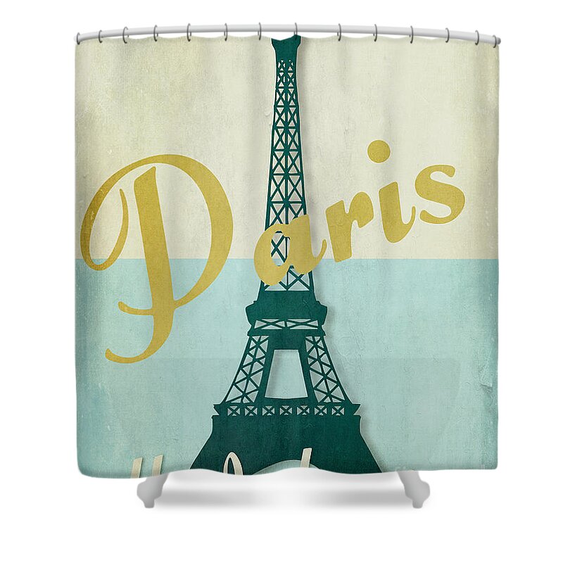 Paris Shower Curtain featuring the painting Paris City of Light by Mindy Sommers