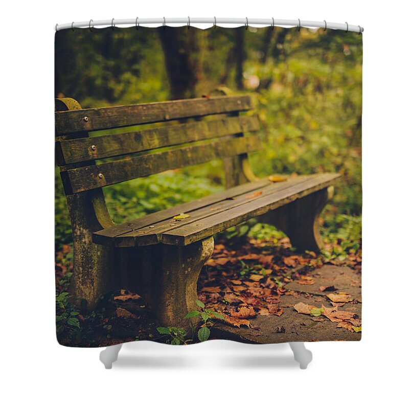 Park Bench Shower Curtain featuring the photograph Park Bench by Shane Holsclaw