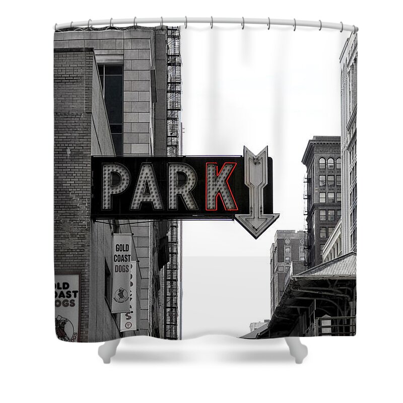 Parking Sign Shower Curtain featuring the photograph Park by Jackson Pearson