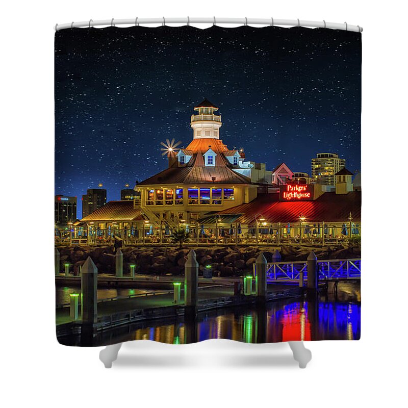 Long Beach Shower Curtain featuring the photograph Parkers Lighthouse by Robert Hebert