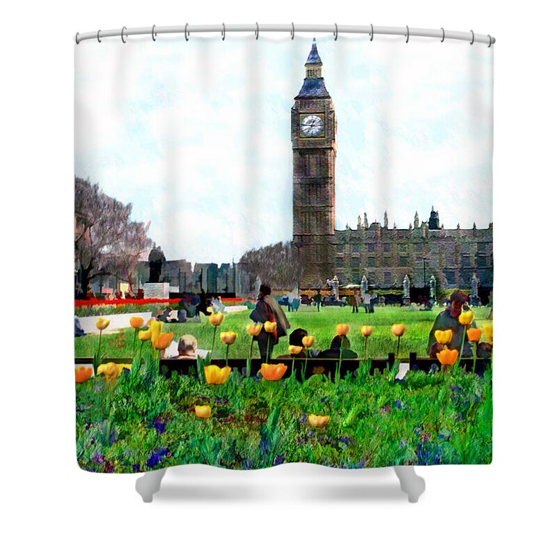 London Shower Curtain featuring the photograph Parliament Square London by Kurt Van Wagner