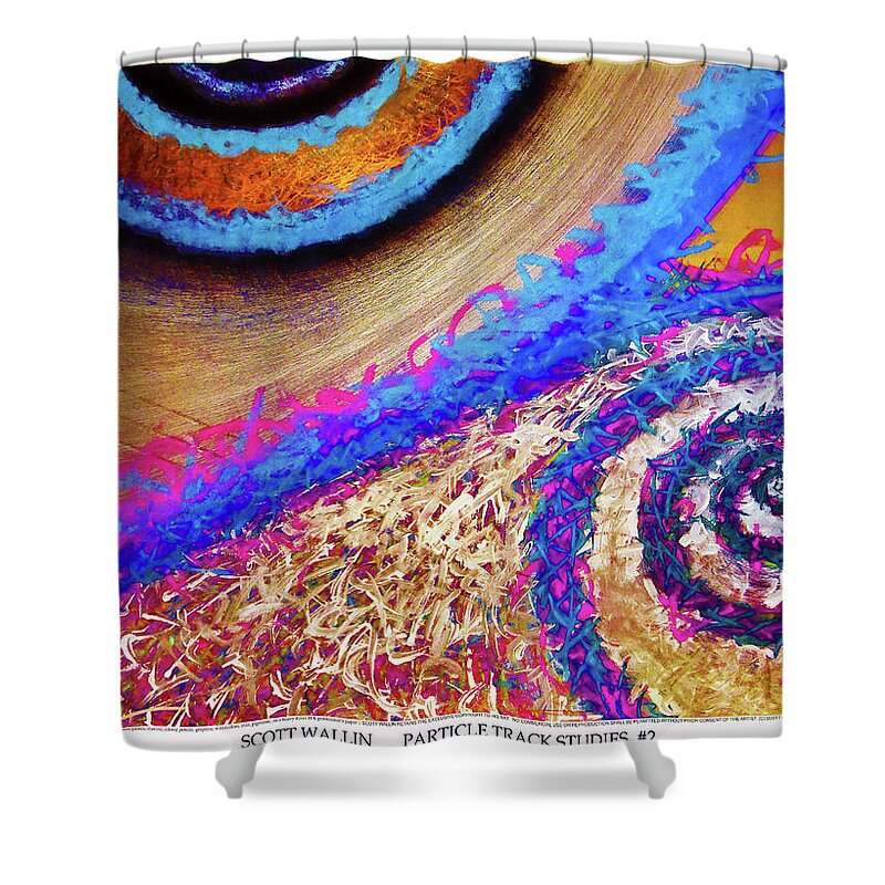 Bright Shower Curtain featuring the painting Particle Track Study Two by Scott Wallin
