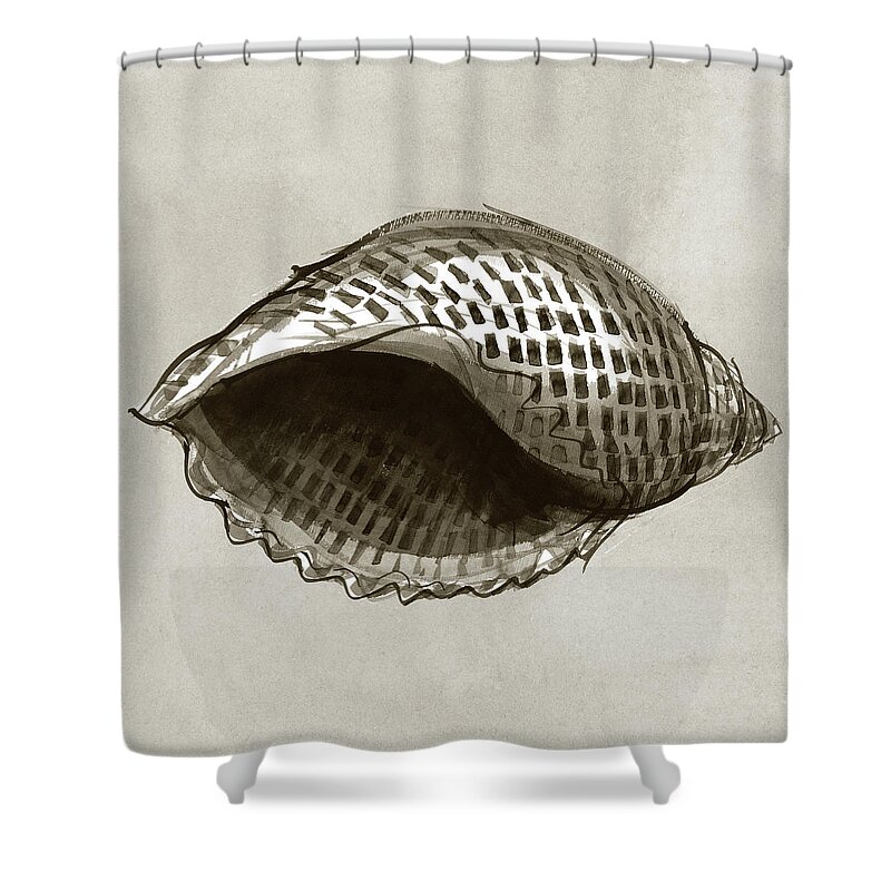 Seashell Shower Curtain featuring the painting Partridge Tun by Judith Kunzle