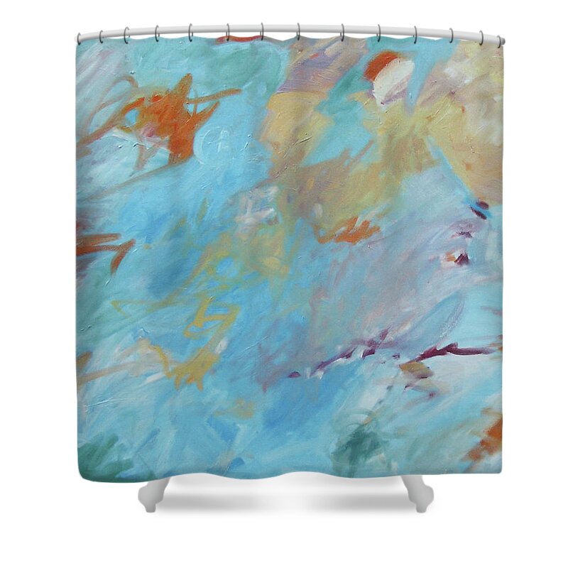 Abstract Shower Curtain featuring the painting Party Time by Stan Chraminski