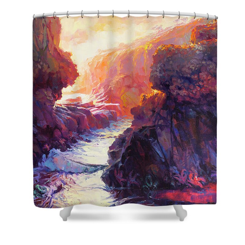 Ocean Shower Curtain featuring the painting Passage by Steve Henderson