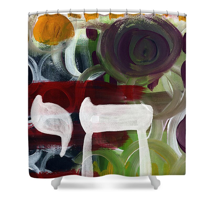 Hebrew Shower Curtain featuring the painting Passages 2- Abstract art by Linda Woods by Linda Woods