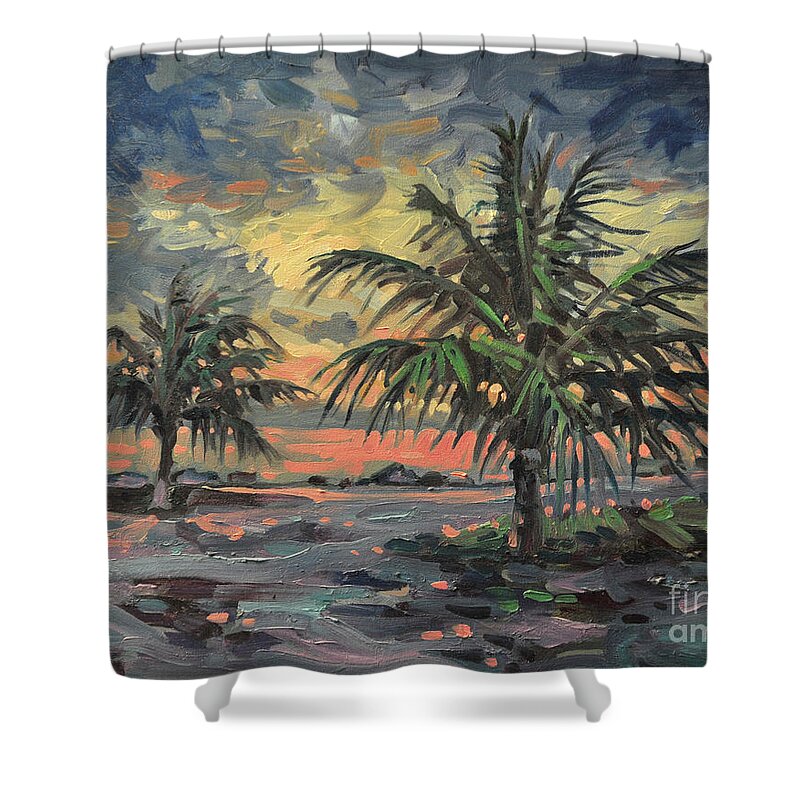 Tropical Storm Shower Curtain featuring the painting Passing Storm by Donald Maier