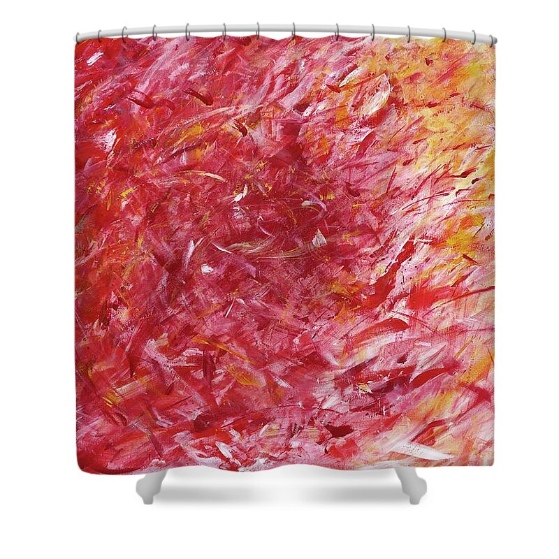 Abstract Shower Curtain featuring the painting Passion by Angela Bushman